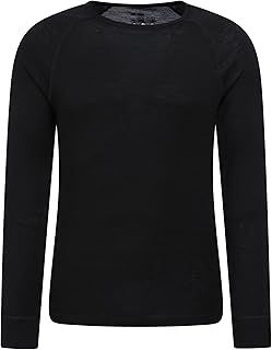 Mountain Warehouse Merino Mens Long Sleeve Thermal Baselayer Top - Lightweight Jumper, Antibacterial & Quick Drying Sweatshirt - for Travel & Outdoors