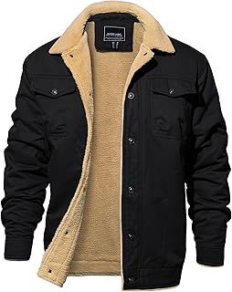 EKLENTSON Men's Military Jacket Tactical Warm Fleece Winter Coat Windbreaker Thick Lapel Collar Combat Casual Cargo Jacket