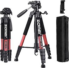 188 cm Tripod Heavy Duty Tall Tripod Stand, Professional Travel Video Tripod Compatible with DSLR Cameras, Mobile Phones, Projector, Binoculars, Spotting Scope (Red)