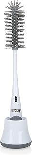 Nuby Baby Bottle Cleaning Brush. 2 in 1 Bottle and Teat Cleaning Brush with Hygiene Stand, White