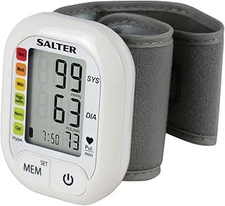 Salter BPW-9101-EU Electric Wrist Blood Pressure Monitor – Automatic Irregular Heart Rate Detector, Compact for Home Use and On the Go, Stores 60 Readings, Traffic Light Style Display,13-21.5 cm Cuff.