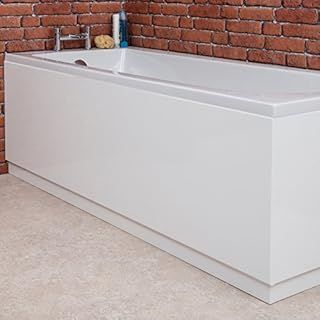 Linx Universal Front Side Bath Panel White Gloss Moisture Resistant Wooden MDF with Adjutable Plinth - 1500mm