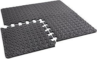 Phoenix Fitness Interlocking Floor Mats - 8 Non-Slip EVA Foam Flooring Tiles for Home, Gym, Garage, Kids Room & Exercise - Heavy-Duty Protective Floor Mat for Indoors & Outdoors - 30x30cm, Grey