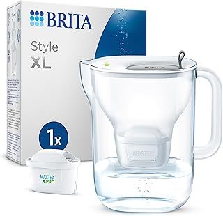 BRITA Style XL Water Filter Jug Grey (3.6L) incl. 1x MAXTRA PRO All-in-1 cartridge - large volume design jug with smart LED-LTI and Flip-Lid