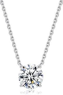 Bo&Pao Women's Zirconia Necklace 925 Sterling Silver with Cubic Zirconia, adjustable