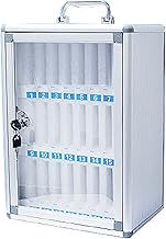 12/24 /36/48/60 Slots Cell Phone Locker Box Aluminum Alloy Lockable Military School Classrooms Put Mobile Phone Management Storage Cabinets On The Wall (Color : Silver, Size : 24)