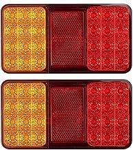 Justech 2 x Rear Brake Lights Tail lights 12V Universal for Trailer Camper Van Truck Lorry Tractor (24 LEDS)