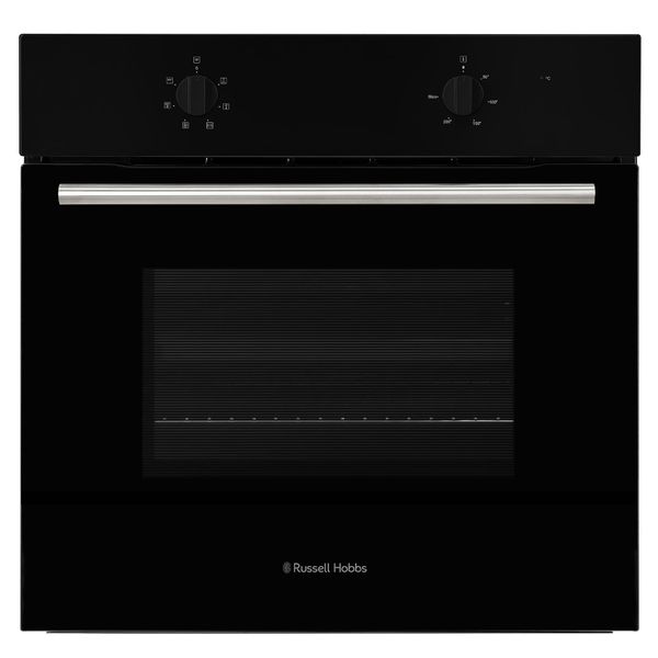 Russell Hobbs 70L, 60cm Wide, Single Electric Built-in Fan Oven and Grill in Black, 6 Oven Functions, RHFEO7004B