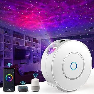 Galaxy Star Projector, Smart WiFi App/Voice Control, 3D LED Galaxy Projector Night Light with Nebula, Compatible with Google Assistant, RGB Dimmable, Timing, for Kids Bedroom Party Decor