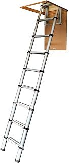 301001 Telescopic Loft Ladder Aluminium 2.9 Metres / 9.51 Feet, Silver, 86.8 x 47.8 x 12.6 cm