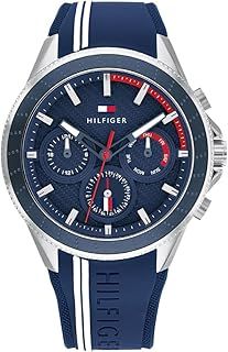Tommy Hilfiger Analogue Multifunction Quartz Watch for Men with Blue Silicone Bracelet - 1791859