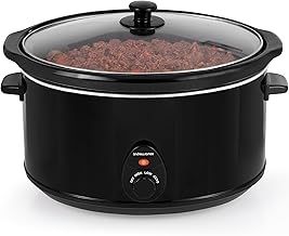 Andrew James 8L Slow Cooker, Removeable Easy to Clean Ceramic Bowl, 3 Temperature Settings, Cool Touch Handles & Non-Slip Feet, Energy Efficient Slow cooker with Tempered Glass Lid (black).