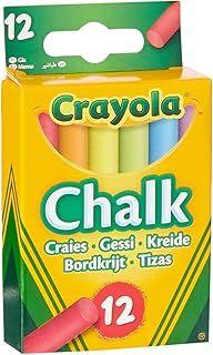 CRAYOLA Anti-Dust Coloured Chalk - Assorted Colours (Pack of 12) | Smooth Texture Makes Writing & Drawing on Blackboards Easy!