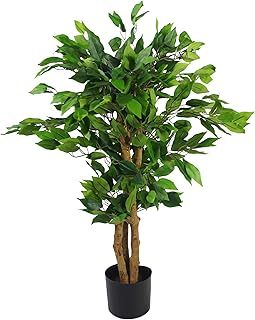 Leaf Artificial Ficus Tree/Plant, Evergreen Bushy, 90cm