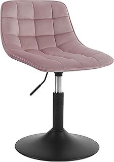 WOLTU Dressing Stool Swivel Velvet Modern Breakfast Dining Chair Rotatable Stool for Kitchen Counter Clinic, Pink Bar Stool, Adjustable Gas Lift(38-49,5cm) BH300rs-1-UK