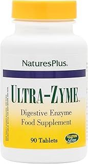NaturesPlus UltraZyme - 120 mg Ox Bile, Pancreatin, Betaine HCl, Bromelain, Lactase and Probiotic Complex- Maximum Strength Digestive Enzyme Supplement - 90 Tablets