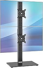 Dual Monitor Stand - Vertical Stacking Screen Freestanding Desk Mount, Fits Two 13 to 34 Inch Computer Monitors with Swivelling VESA Stand 100x100mm, 75x75mm AX05TB02