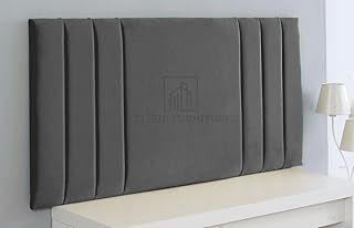 Elixir RIO 3 Divan Bed Headboard | Plush Velvet Fabric Headboards for 4ft Small Double Bed Frame | Elegant design wooden material headboards for beds (Grey, 4ft Small Double Height- 20inch)
