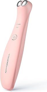 Eye Massager EMS, Anti-Wrinkle Eye Massage with Heated and Vibration, Anti-Ageing Massager Rechargeable 2 Massage Modes for Tear Bags, Dark Circles, Swelling AG-1883 (Pink)