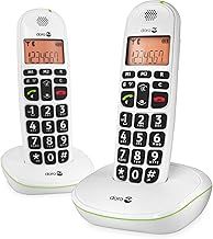Doro PhoneEasy 100W DECT Cordless Phone with Amplified Sound and Big Buttons, NO Answerphone (Twin Set/White) [UK and Irish Version]