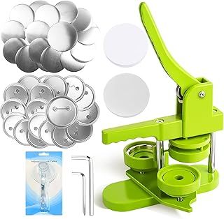 Button Maker Machine 58mm - (3rd Gen) Installation-Free 58mm (2.25in) DIY Pin Badge Button Maker Press Machine Badge Punch Press with Free 100pcs Pin Parts&Pictures&Circle Cutter