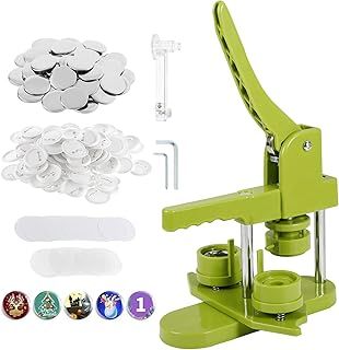 Dyna-Living Button Badge Maker Set,32mm Rotating Badge Maker with 200pcs Button Parts and Badge Punch,Easy DIY Button Making for Business, Organization, and Personal Use