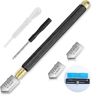 Glass Cutter, Upgrade Glass Cutter Tool 2mm-20mm, Pencil Style Oil Feed Carbide Tip for Glass Cutting Tool/Tiles/Mirror/Mosaic