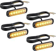 4PCS 6LEDs Strobe Flashing Lights - Beacon Lights with 18 Flash Modes IP65 Waterproof Emergency Warning Strobe Light for 12V / 24V Car Vehicle Trucks Boat Vehicles