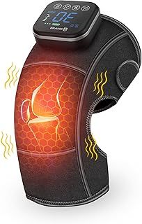 COMFIER Cordless Knee Massager, Heated Knee Brace Wrap with Vibration Massage, Graphene Knee Heating Massager for Knee Pain, Electric Knee Support Gifts for Women Men (1 Pack)