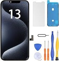 LL TRADER Screen Replacement for iPhone 13 6.1" LCD Retina FHD Display COF Touch Screen Digitizer with Repair Tool Kits, Waterproof Tape, Screen Protector (Truetone programable)