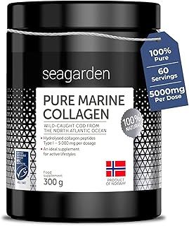 Pure Marine Collagen Powder - 5000mg - Hydrolyzed Collagen Type 1 – Collagen Supplements for Women and Men – Collagen Peptides for Hair, Skin and Nails – Unflavored - 300g - 60 Servings
