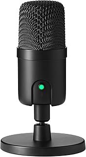 Amazon Basics Mini USB Condenser Microphone for Streaming, Gaming and Podcasting, with Cardioid Pickup, ‎8.6 x 8.6 x 14.7 cm Black