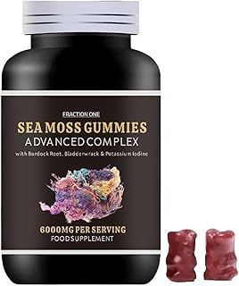 Irish SEA Moss Gummies | 120 Gummies | HIGH Strength | 6000MG | Advanced Complex | Irish SEA Moss | Burdock Root | BLADDERWRACK | Potassium Iodine | Sugar Free | 60 Servings