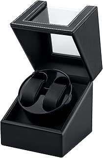 Double Automatic Watch Winder Box, Automatic Watch Display Storage Rotation Wristwatch Box with 2 Slots