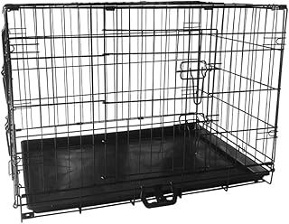 Signzworld Puppy Dog Crate 2 Doors 30 inch with Removal Tray Folding Metal Pet Training Cage Animal Carrier Medium