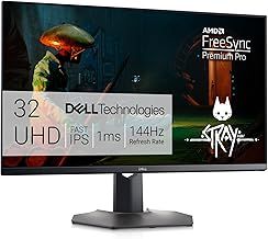 Dell G3223Q 32 Inch 4K UHD (3840x2160) Gaming Monitor, 144Hz, Fast IPS, 1ms, AMD FreeSync Premium Pro, 95% DCI-P3, HDR 600, DisplayPort, 2x HDMI, 3x USB, 3 Year Warranty, Black