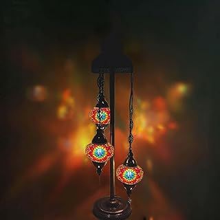 World Home Living Bronze Turkish Moroccan Arabian Eastern Bohemian Tiffany Style Glass Mosaic Beautiful Floor Lamps Handmade Home Decor…