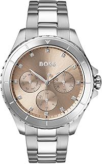BOSS Analogue Multifunction Quartz Watch for Women PREMIERE Collection with Silver Stainless Steel Bracelet - 1502444