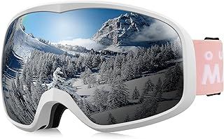 OutdoorMaster Owl Ski Goggles OTG, Snow Snowboard Goggles for Men Women Youth, Anti-Fog, 100% UV Protection