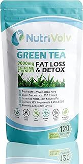 Green Tea Extract Supplement 9000mg maintaining a Healthy Metabolism, Cardiovascular System, and Immune System, Perfect for Weight Loss, Slimming Aid, & Detox | 120 Capsules