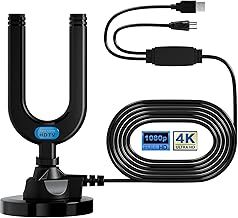 TV Aerial, Indoor TV Aerial for Smart TV with Signal Booster High Gain Freeview Outdoor Antenna for 4K 1080P HDTV & VHF UHF DAB Radio with 26Ft Coax Cable