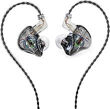 Yinyoo KBEAR Storm in-Ear Headphones, 1DD Wired Earphones Wired Earbuds IEM with Crystal Clear Sound, 3.5mm Plug in Ear Monitor Headphones for Musician Singer Music (Clear-Black, No mic)