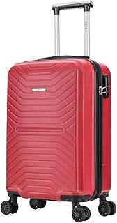 55x35x20 4 Wheel Super Lightweight Cabin Luggage Suitcase Hand Carry on Flight Travel Bags Approved On Board Fits Flybe Easyjet Ryanair Jet 2 35 Liter Red
