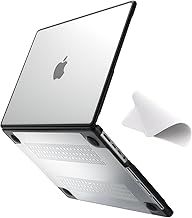 Anti-cracking Case compatible with MacBook Pro 16 inch M4(A3403 A3186) M3(A2991) M2(A2780) M1(A2485) Pro/Max, 2024 2023 2021 Release, Black TPU Bumper & Hard PC Shell, Matte Clear
