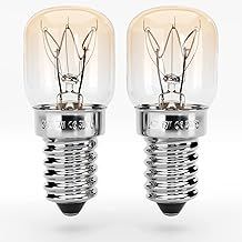2X E14 Oven Bulb 15W - Oven Bulbs up to 300 Degrees Heat-Resistant for ovens, Grilling ovens, microwaves - Salt lamp Light Bulbs - Oven lamp with 75 lumens & 2700K - Oven Light, Cooker Bulb