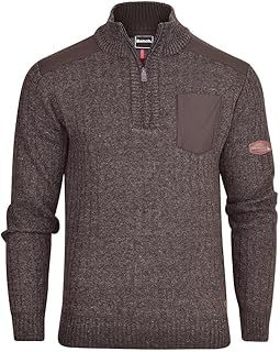 Mens 1/4 Zip Jumper Fleece Lined Warm Winter Pullover Funnel Neck Premium Quarter Zip Sweater Knitwear