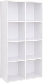 VASAGLE Bookcase, Bookshelf, Storage Shelf with 8 Compartments, Standing Shelf, Cube Shelf, for Living Room, Home Office, Dinning Room, Cloud White LBC24WT