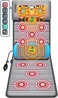 Full-body massage mat with heat, vibration mass mat with 10 vibration motors, 30 massage head mattress pad with automatic shutdown for relieving back pain