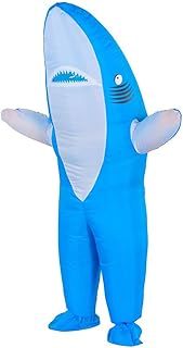 Rafalacy Inflatable Shark Costume Air Blow up Shark Jumpsuit Fancy Dress Funny Halloween Costume Suit for Cosplay Party (Shark)