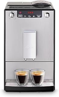 Melitta SOLO E950-103, Compact Bean to Cup Coffee Machine for Home or Office, Automatic Cappuccino Maker, Silver/Black